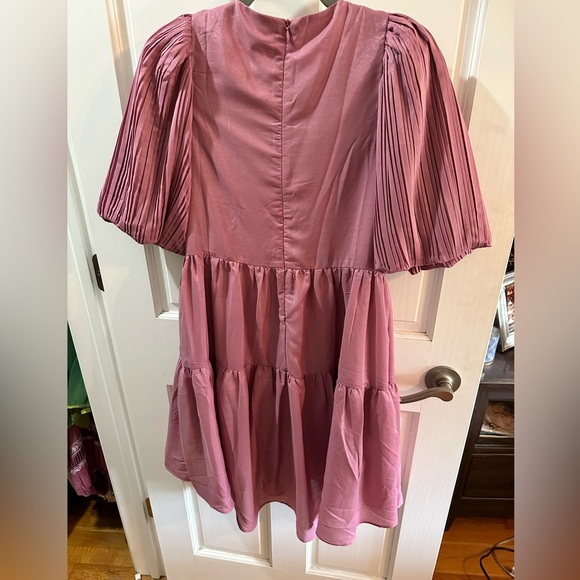 Shiny Pink Baby Doll Dress. New With Tags - Picture 2 of 3